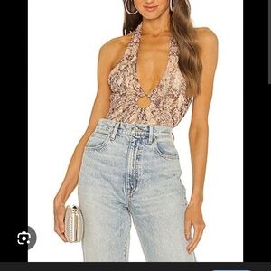 Revolve x Michael Costello  Snakeskin Halter Top